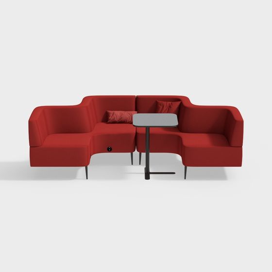 Urban Fusion Red Sofa 3D model