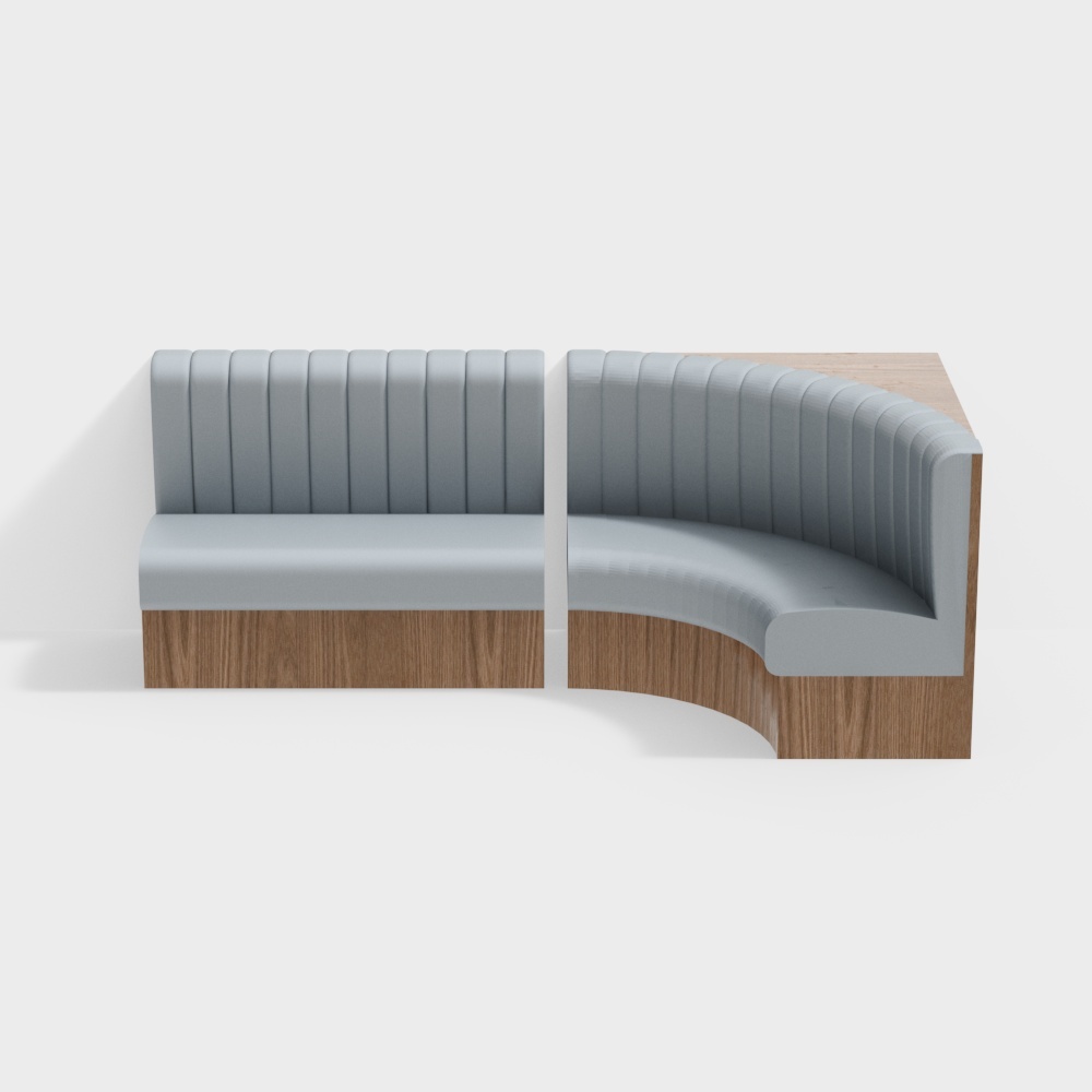 Curved Bench Seat 3D model for Modern Spaces