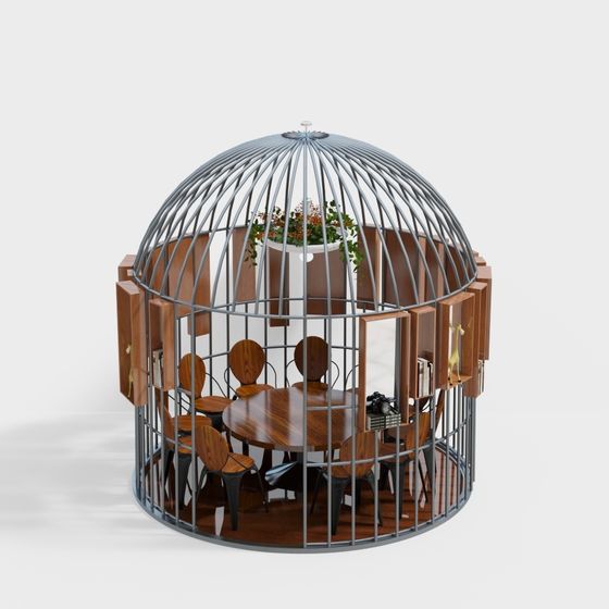 Caged Study 3D model - A Symbiosis of Art and Functionality