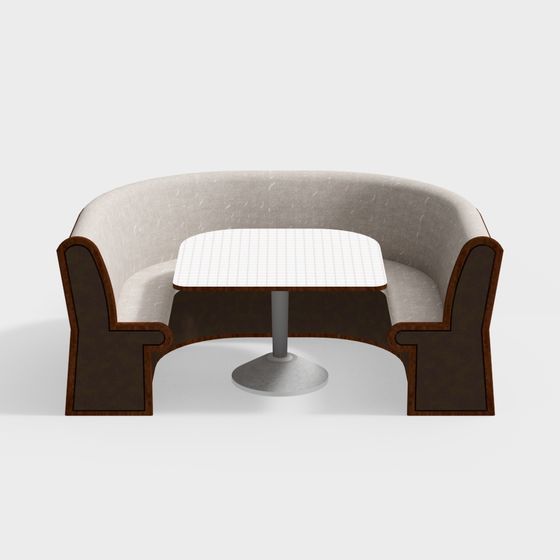 Elegant Low-Poly Sofa Chair and Coffee Table 3D model