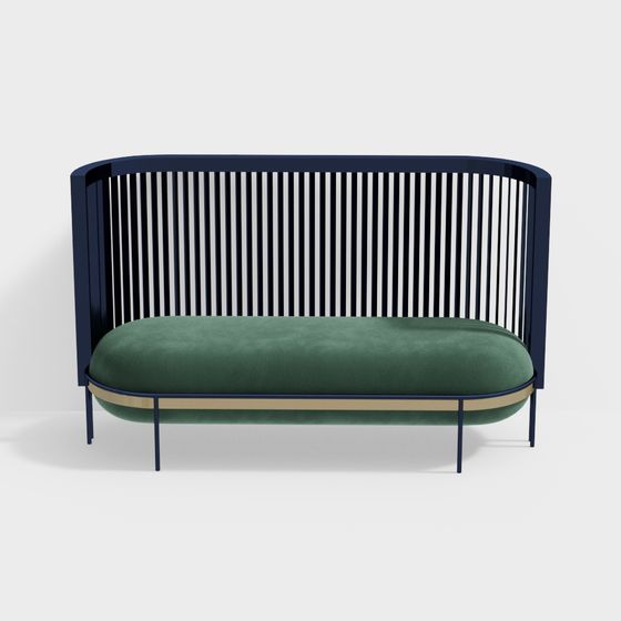 Stylish Low-Polygon 3D Sofa Model for Contemporary Interiors