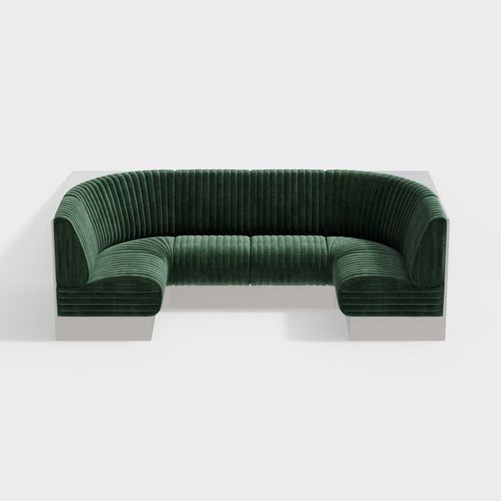 Elegant U-Shaped Sofa 3D Model