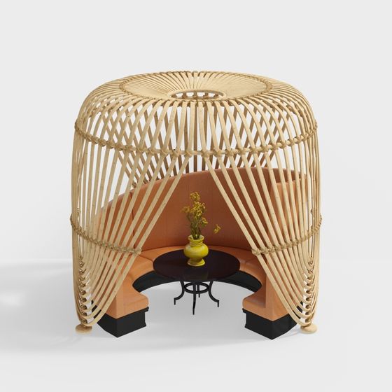 Bamboo Weave Birdcage Sofa 3D model