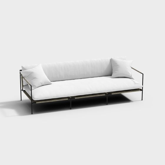Modern Minimalist Sofa 3D model for Interior and Game Design