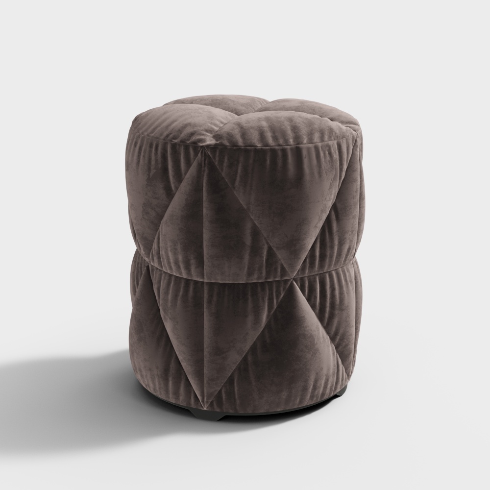 Moderner Stoffsofa runder Hocker Fußstütze