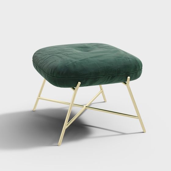 Velvet Comfort Ottoman 3D model