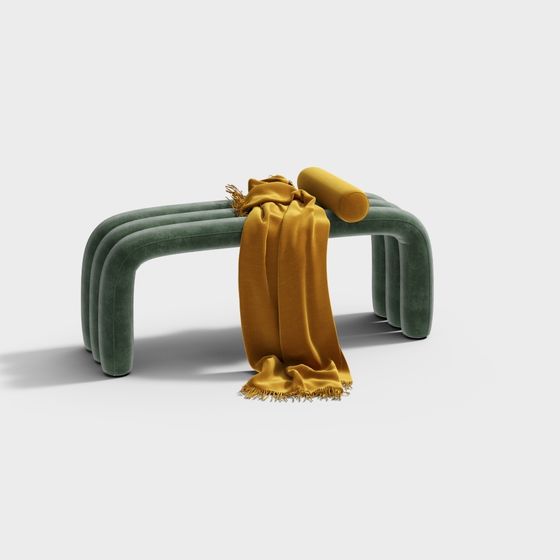 Streamlined Sofa Bench 3D model