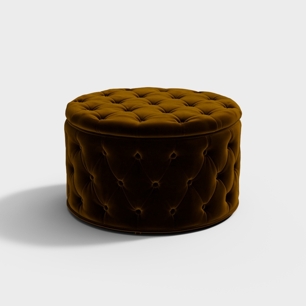 Simple orange ottoman