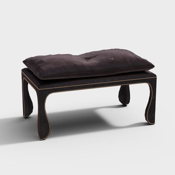 Vintage Velvet Bench 3D model