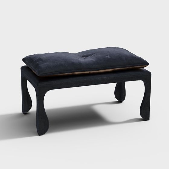 Elegant Vintage Sofa Stool 3D model