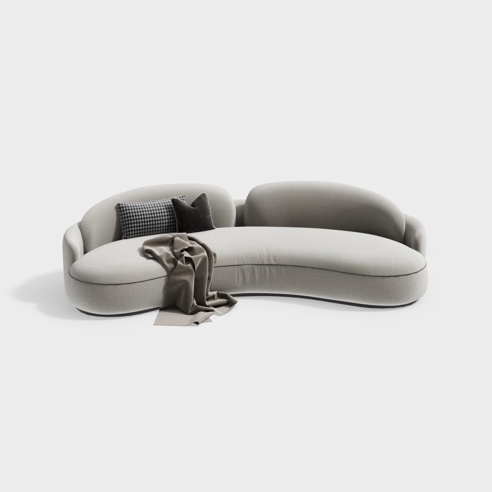 Wabi-sabi light luxury living room special-shaped sofa