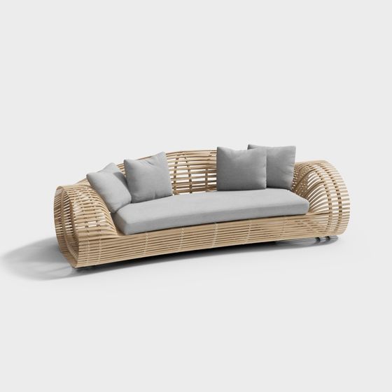 Low Polygon Natural-Inspired Sofa 3D model