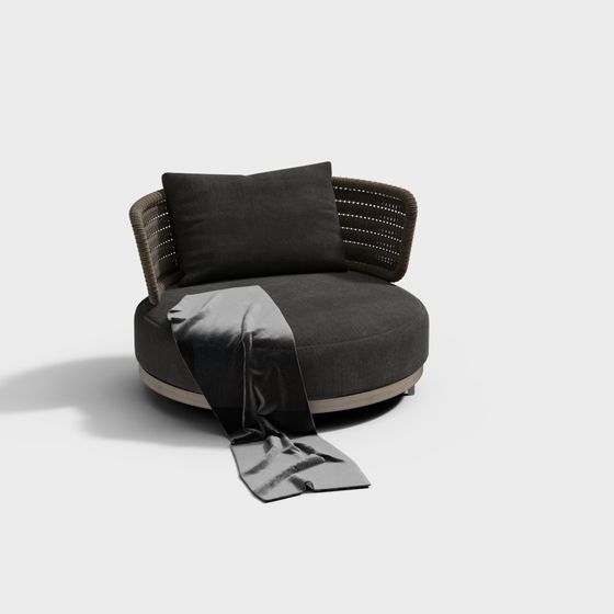 Elegant Low Poly Sofa Chair 3D model for Contemporary Spaces
