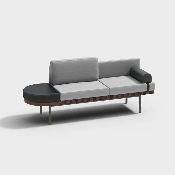 Elegant Low-Poly Sofa 3D Model for Modern Living Spaces