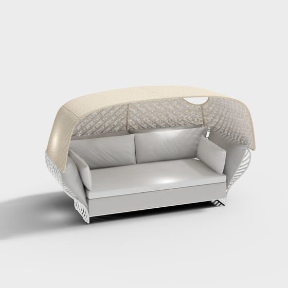 Elegant Low-Polygon Sofa 3D model