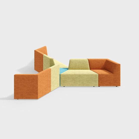 Colorful Puzzle Sofa 3D Model