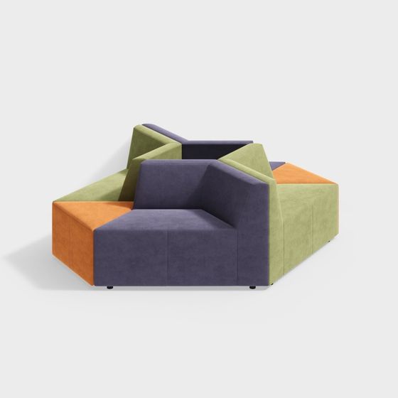 Colorblock Modular Sofa 3D model