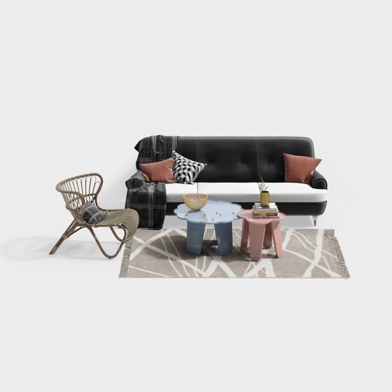 Stylish Modular Furniture Set 3D model for Modern Interiors