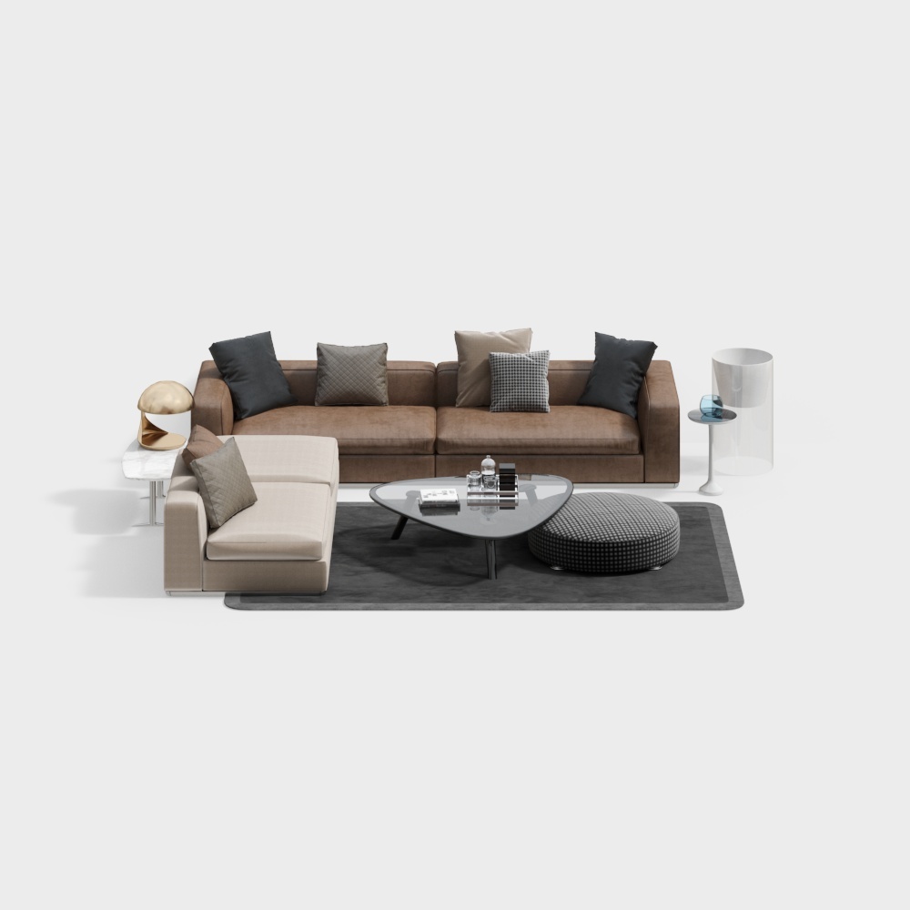 意大利 Miloti Minotti 現代沙發咖啡桌套件