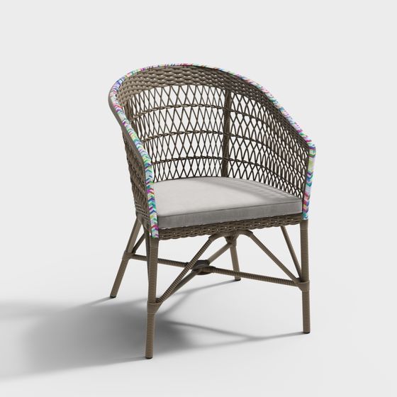 Cozy Wicker Chair 3D model for Artistic Spaces