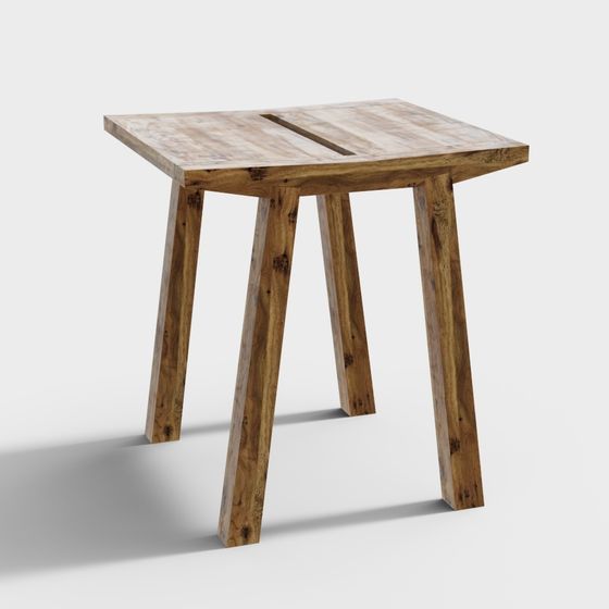 Sgabello di Legno Giallo Moderno