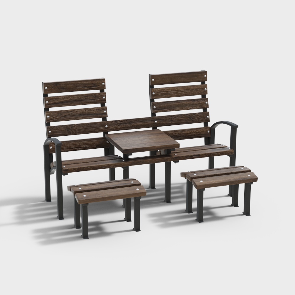 Modern dark wood outdoor chairs