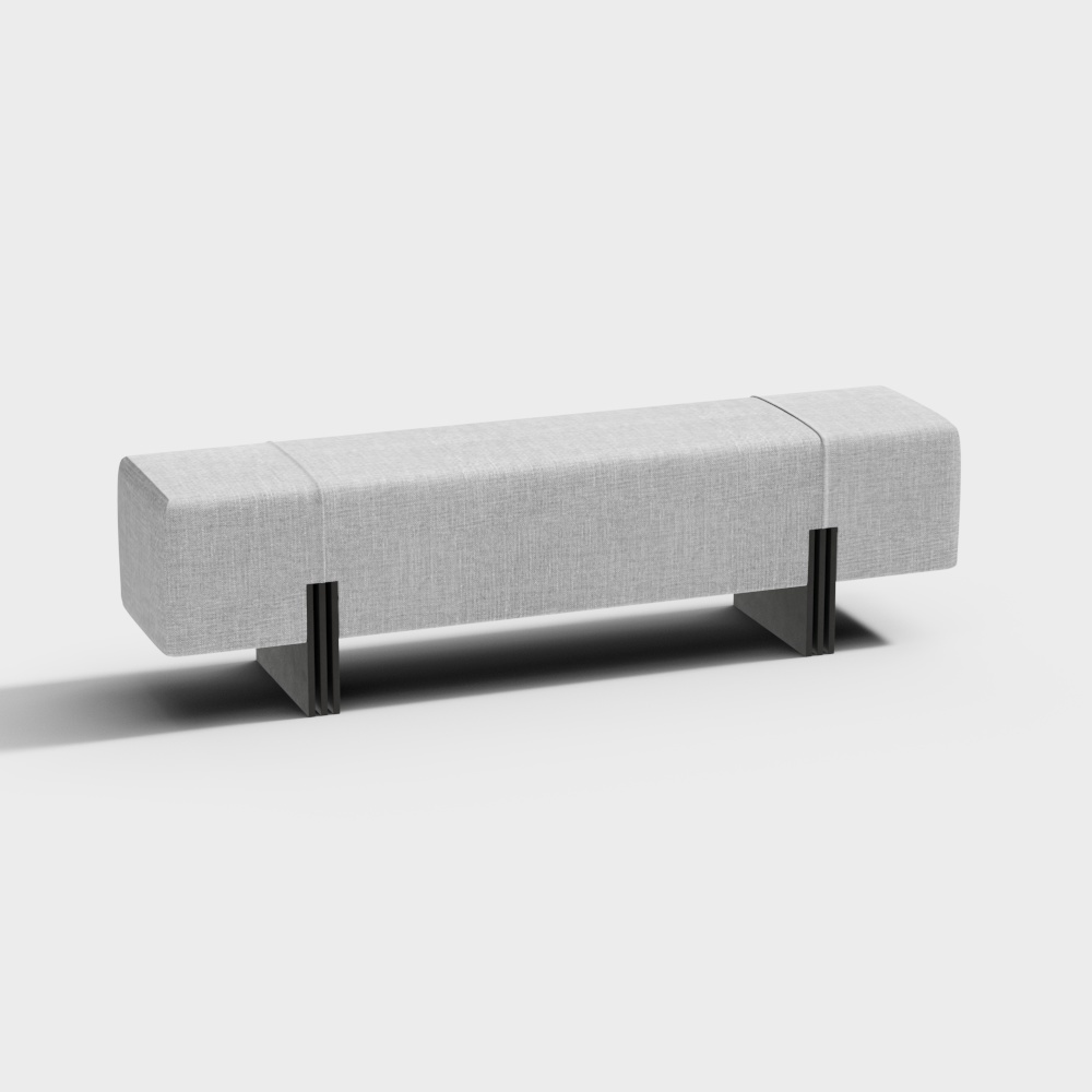 Modern white fabric bench
