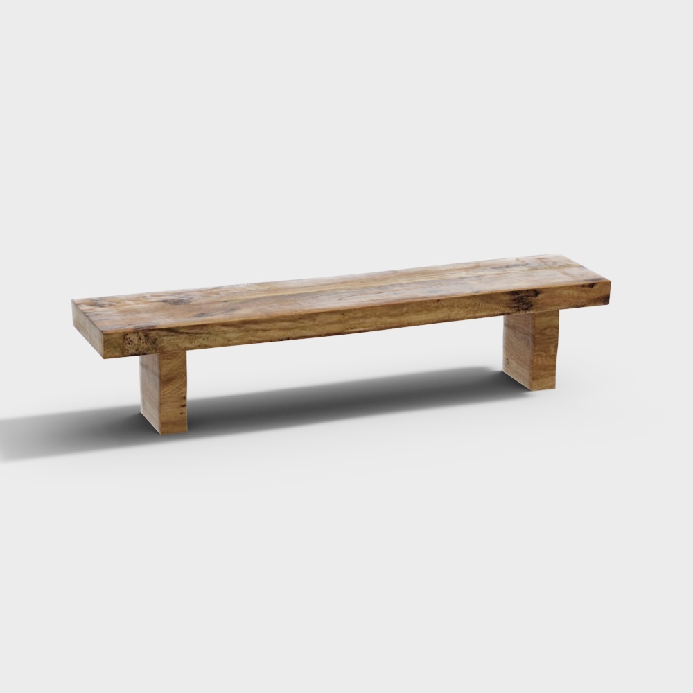 Modern yellow wood bench