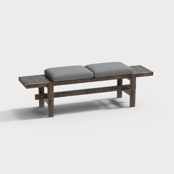 Rustic Bench 3D model