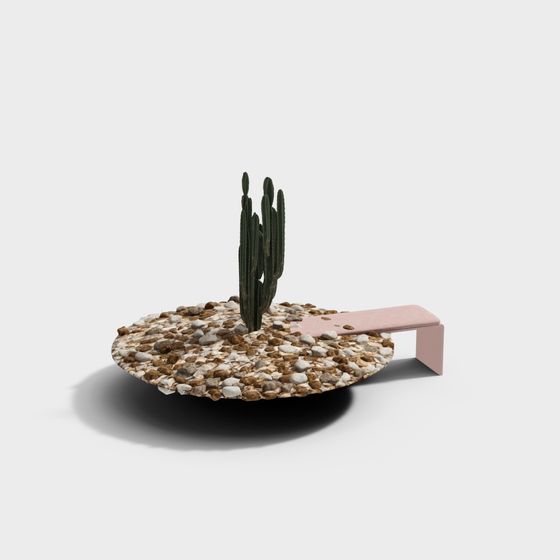 Cactus Oasis Bench 3D model