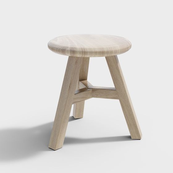 Unique Low-Poly Round Stool 3D model