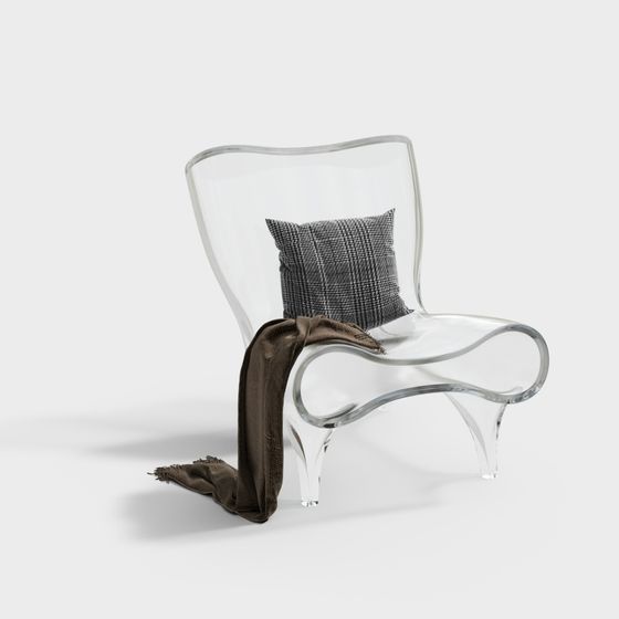 Transparent Glass Armchair 3D model