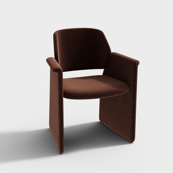 Cozy Velvet Chair 3D model