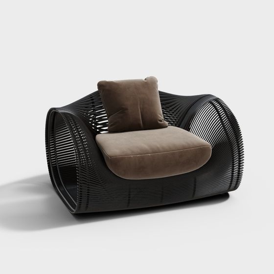 Low Poly Elegant Armchair 3D model