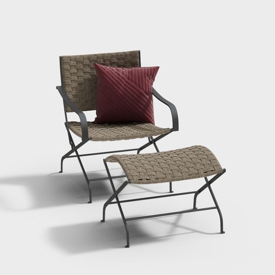 Urban Leisure Chair and Ottoman 3D model