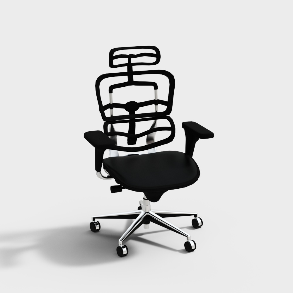 Sedia da ufficio da gaming nera moderna