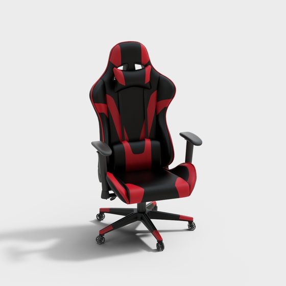 Modern Red Gaming Chair 3D Model for Office Use