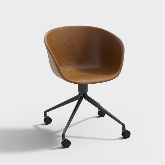 Modern Minimalist Leather Chair 3D model
