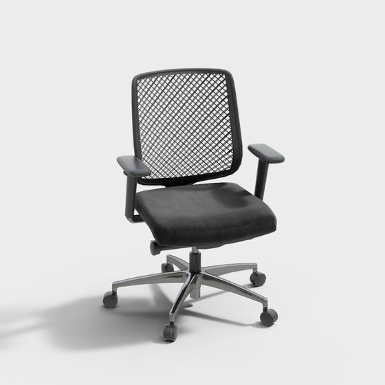 Modern Conference and Office Chair 3D Model in Black