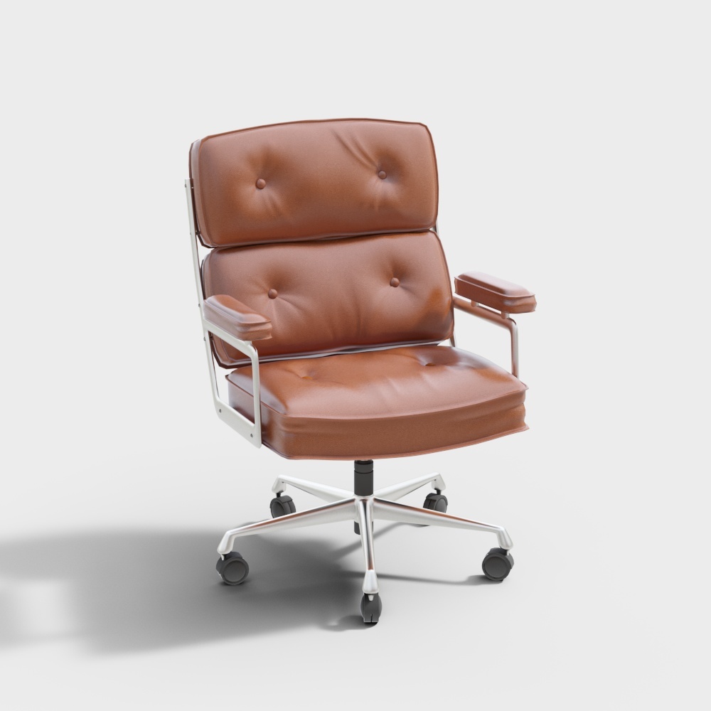 Modern orange leather office chair