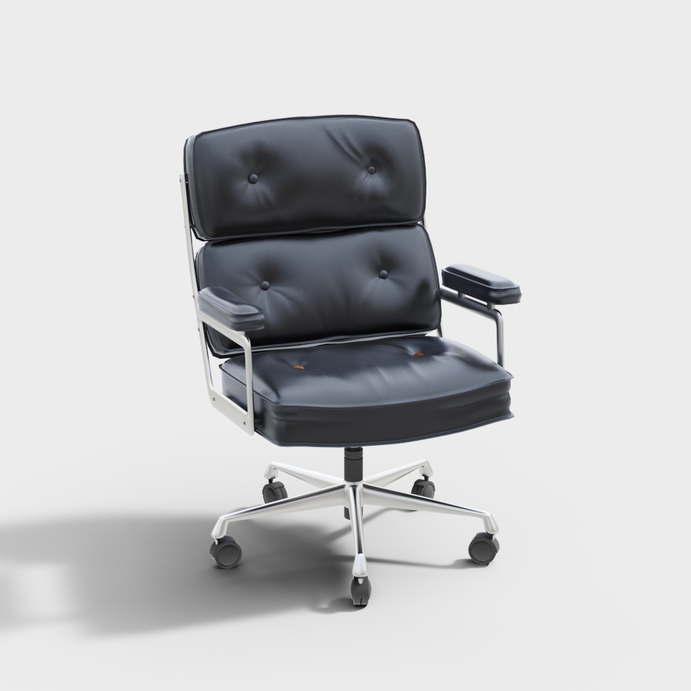 現代黑色皮革辦公椅