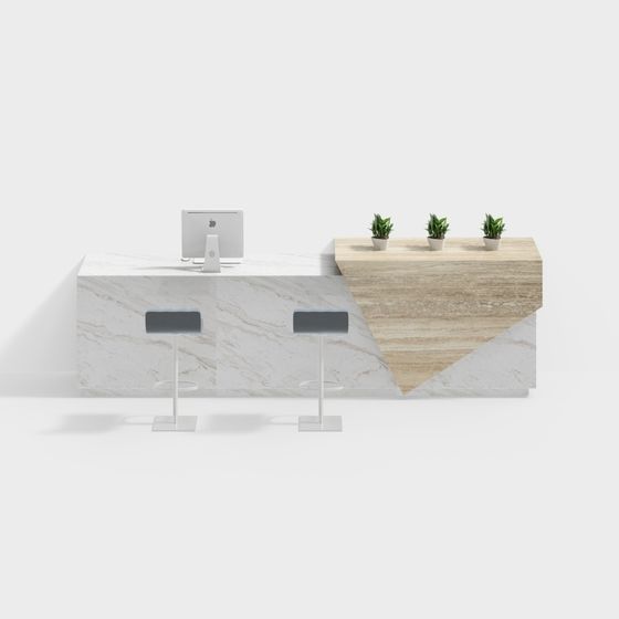 Urban Reception Desk 3D model for Modern Spaces