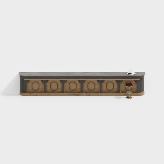 Stylish Retro-Modern 3D Bar Counter Model