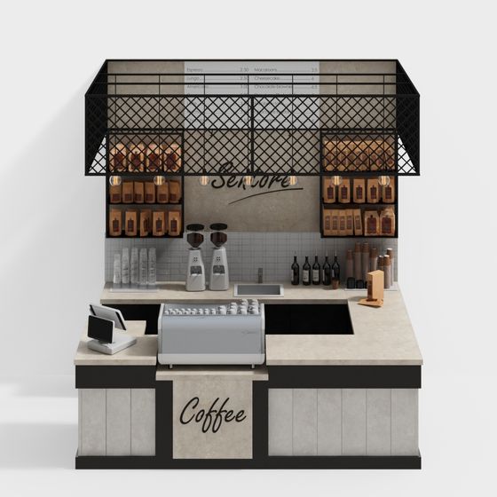 Tranquil Coffee Corner 3D model for Creative Projects