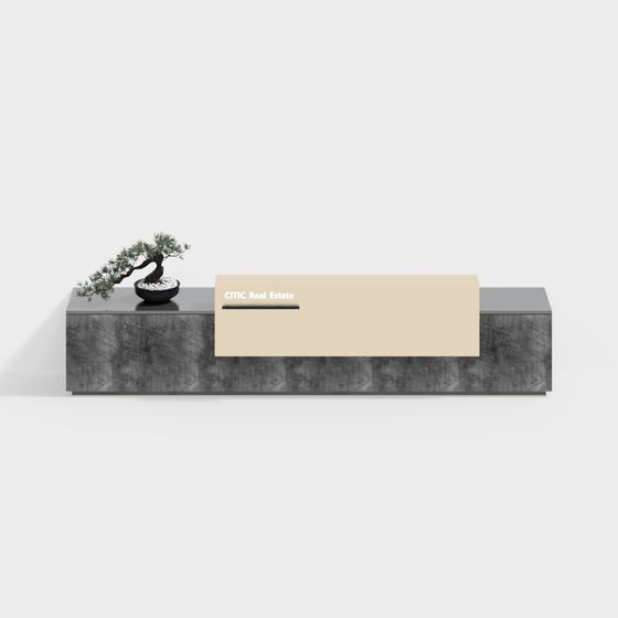 Stylish Reception Desk 3D model for Modern Urban Spaces