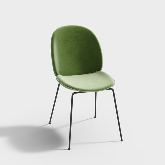현대적인 식사의 단일 녹색 식당 의자