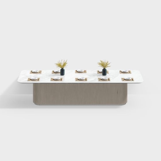 Stylish Low-Poly Dining Table 3D model for Modern Spaces