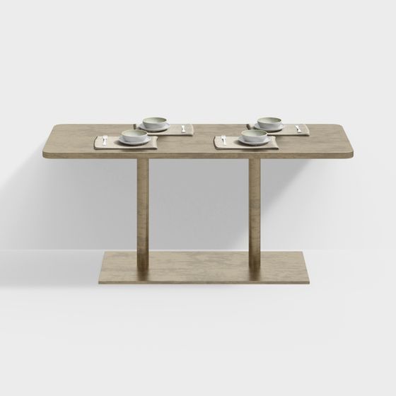 Stylish Low-Polygon Dining Table 3D model