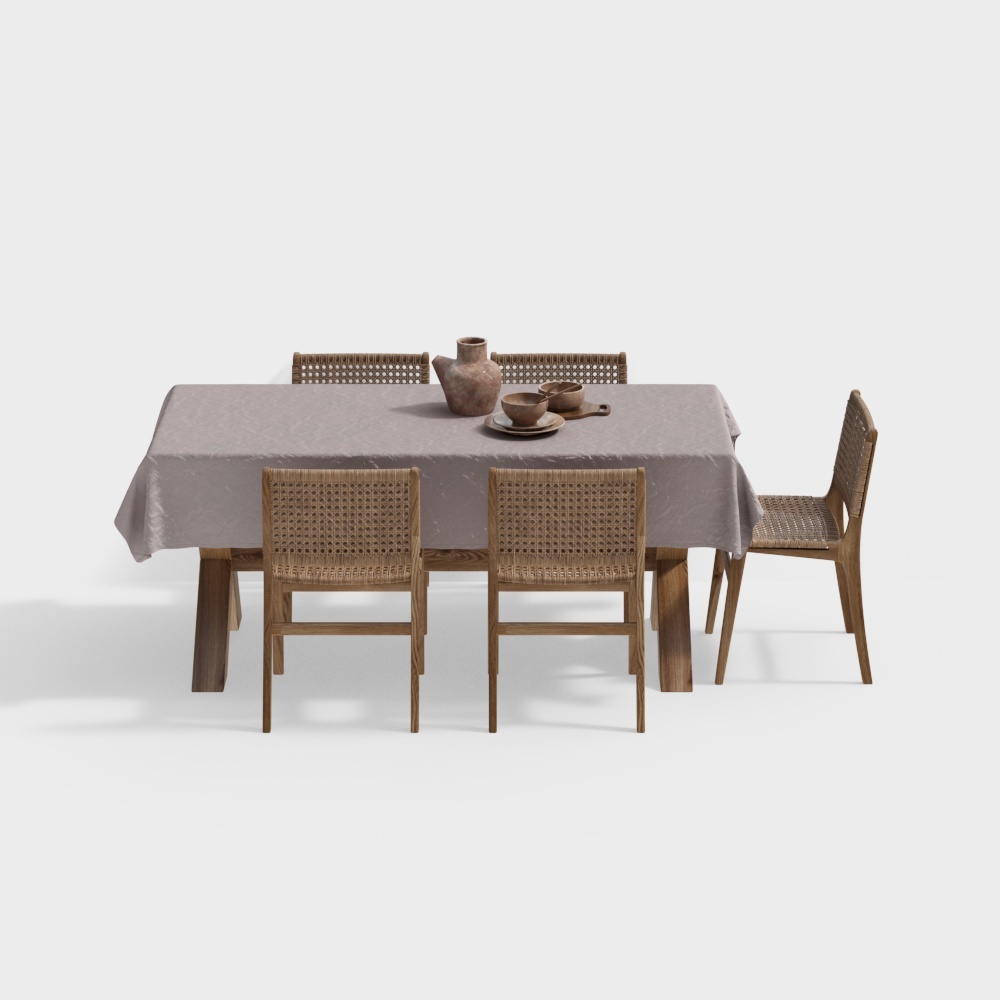 Southeast Asian Japanese restaurant dining table with chairs