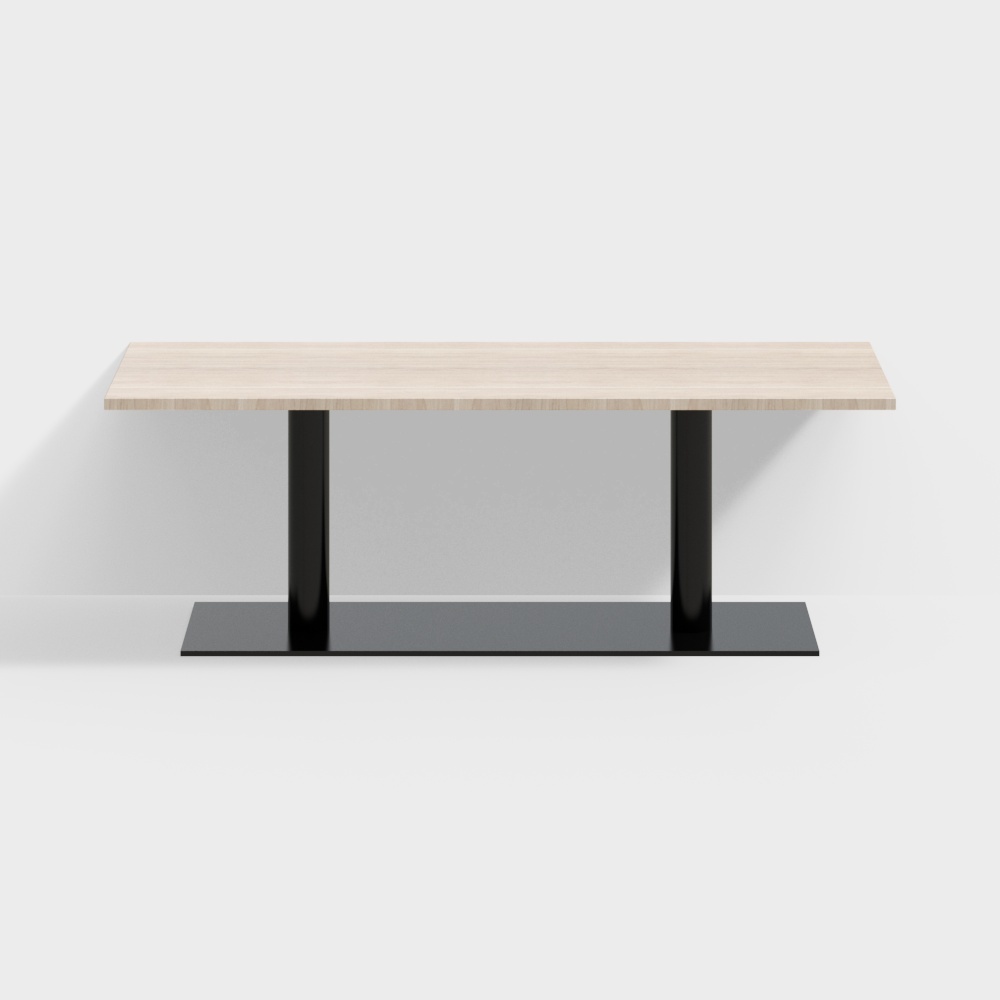 Simple dining table in modern dining room